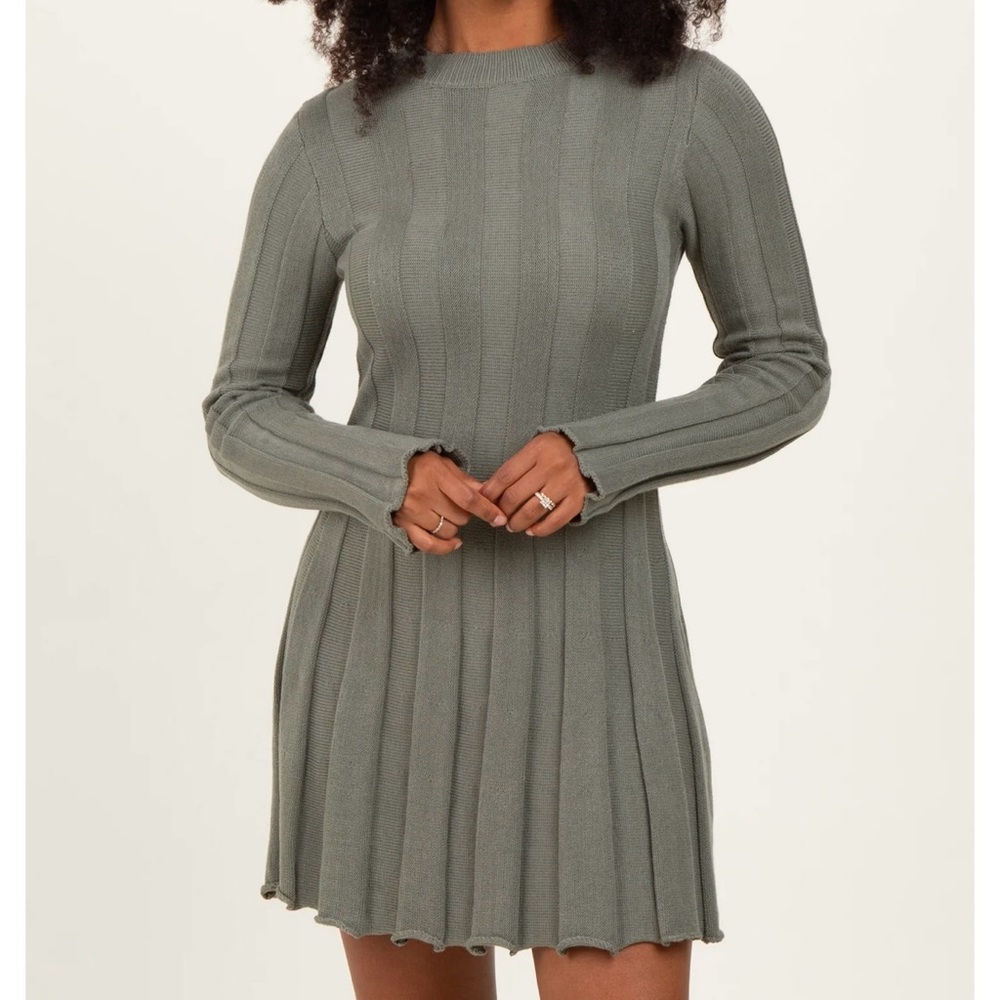 Pink Blush Olive Ribbed Dress Large